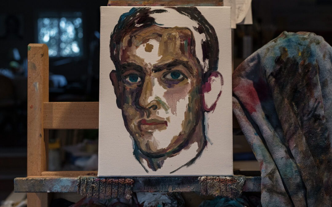 Juan Abreu pinta un retrato / Juan Abreu malt ein Porträt