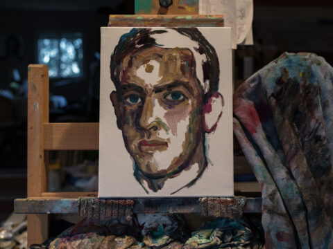 Juan Abreu pinta un retrato / Juan Abreu malt ein Porträt